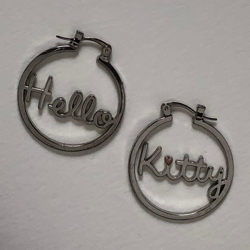 Sanrio Hello Kitty script earrings